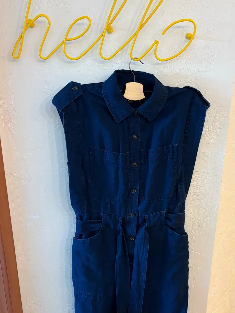 Banana Republic XS Denim Jumpsuit with Tie Waist